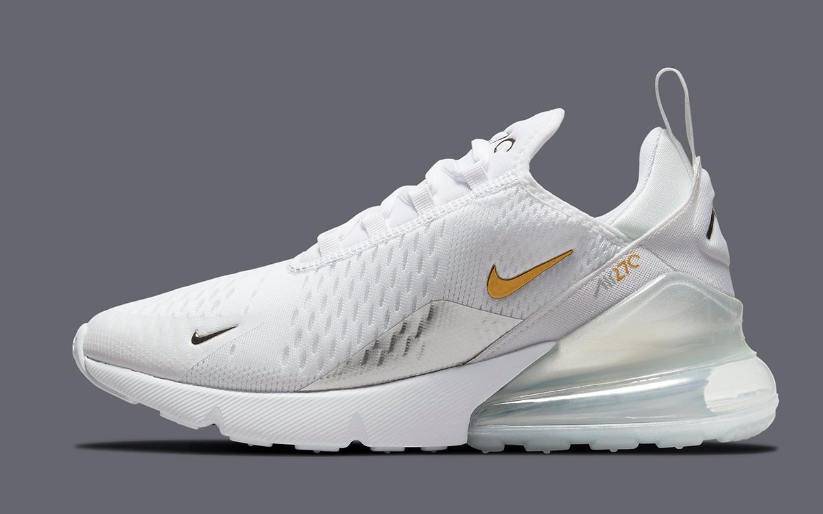 nike air max gold and white