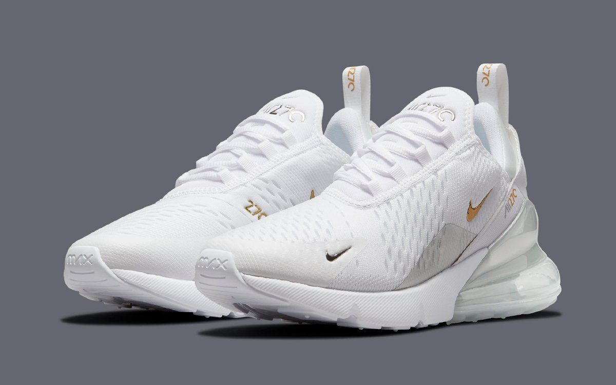 gold and white air max 270