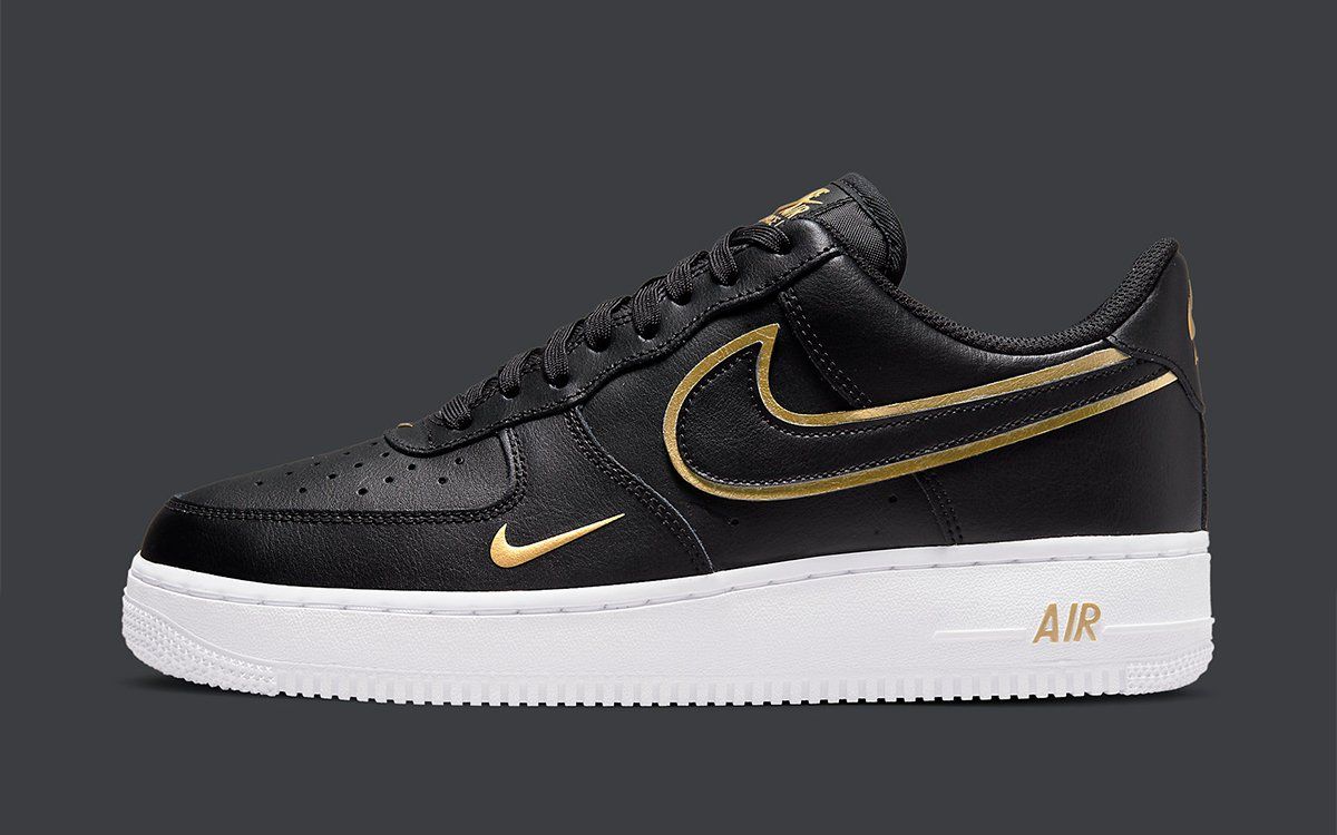 Just Dropped // Double Swoosh Air Force 1 with Metallic Gold Accents ...