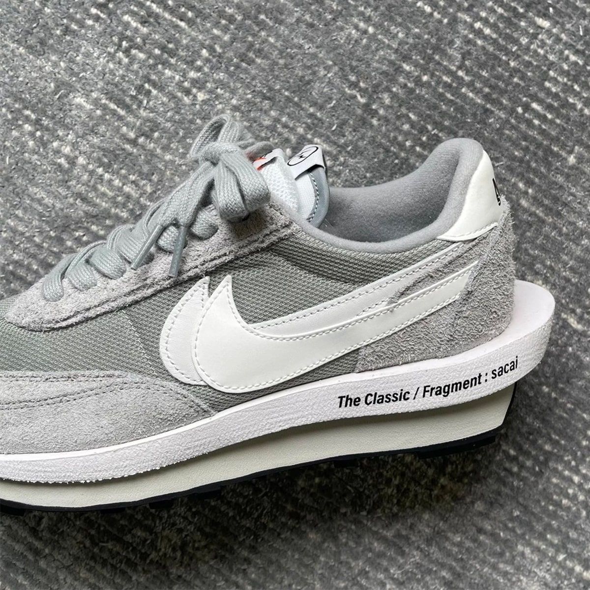 New Looks at the Grey/White Fragment x sacai x Nike LDWaffle 