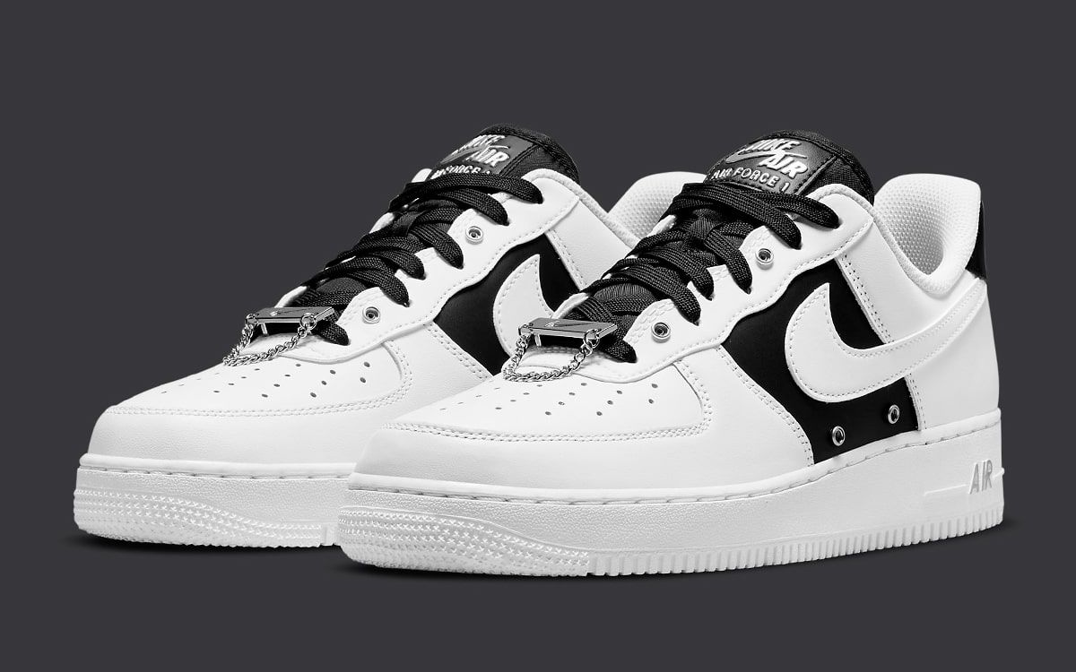 black and white air force 1s