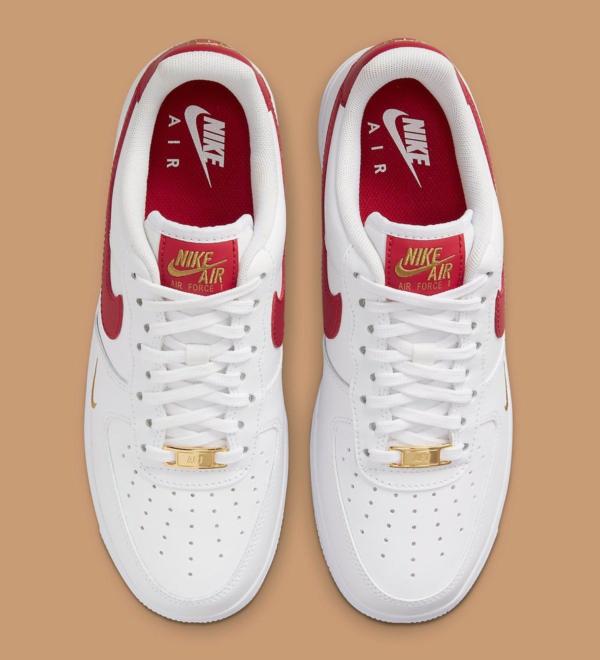 air force 1 white red gold