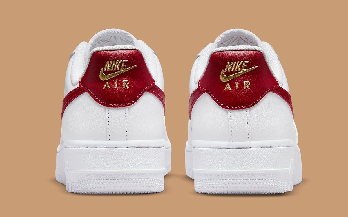 nike air force 1 white red gold