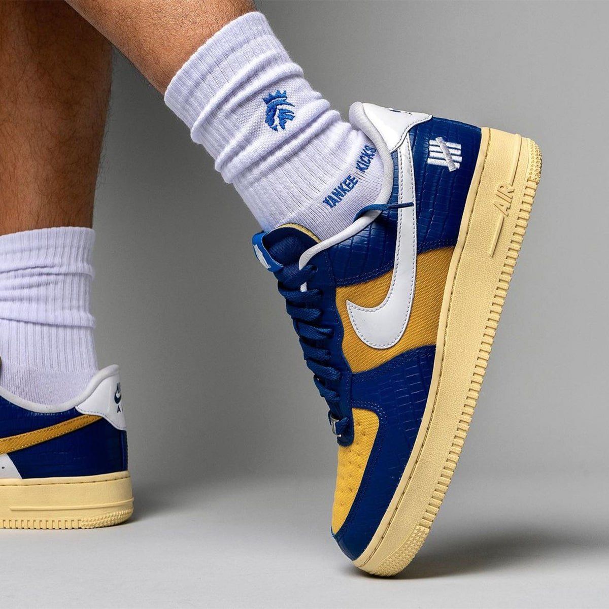 undefeated air force 1 blue croc