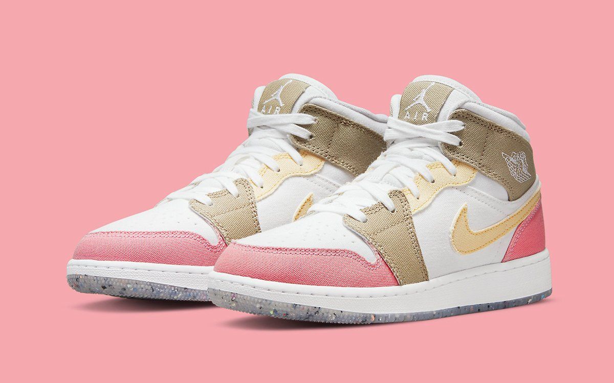 Kids Air Jordan 1 Mid Comes Covered in Canvas | HOUSE OF HEAT