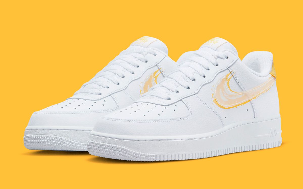 The Nike Air Force 1 Low “Brushstroke Swoosh” Surfaces in White and ...