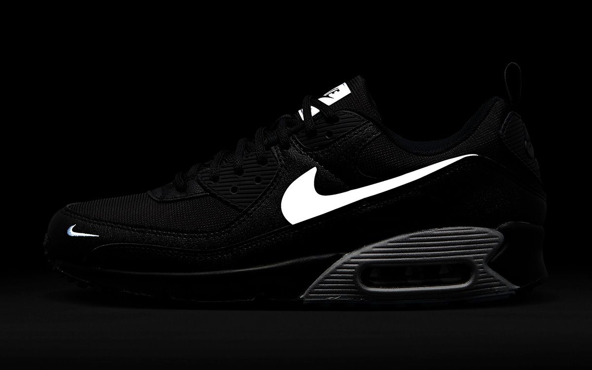Nike Adds Reflective Swooshes to this Black and Silver Air Max 90 ...