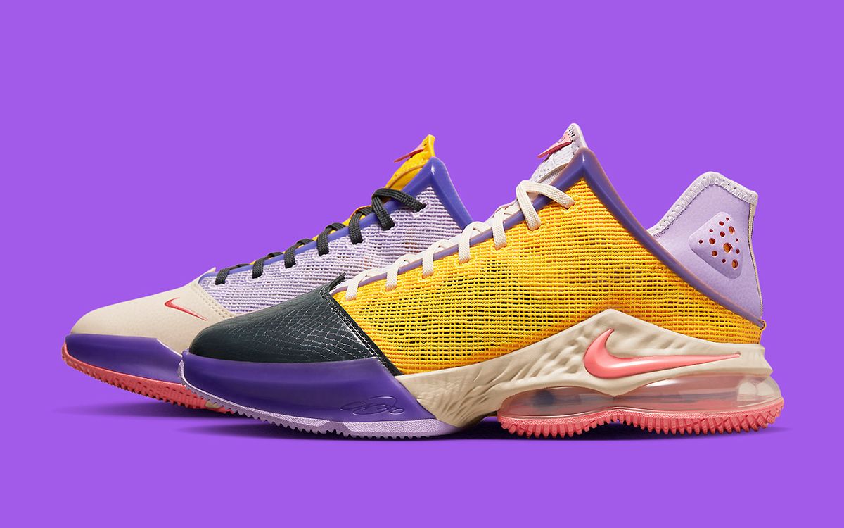 Nike LeBron 19 Low Mismatch Lakers DO9829-500 Release