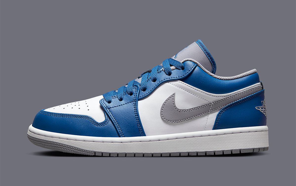 blue and white jordans 1 low