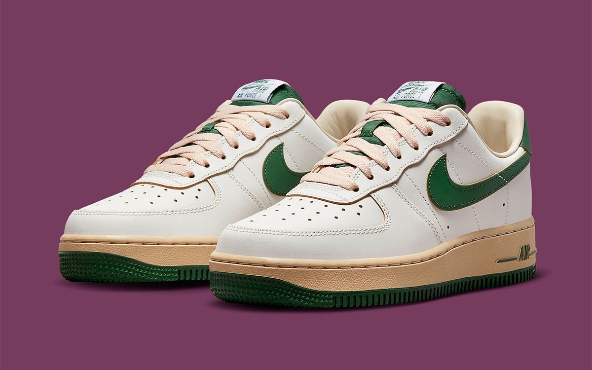 Aged-Look Air Force 1 Low Appears with Green and Muslin Accents 