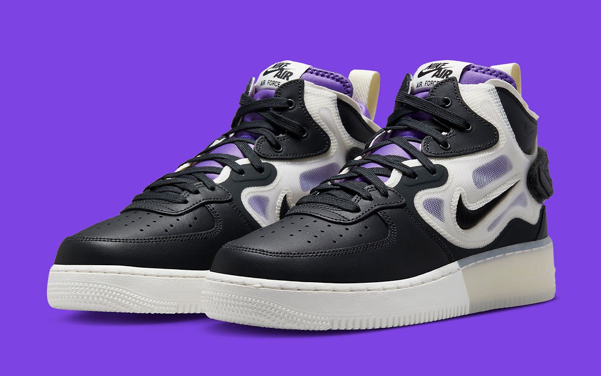 Nike Air Force 1 React Mid Appears in New Black and Purple Arrangement ...