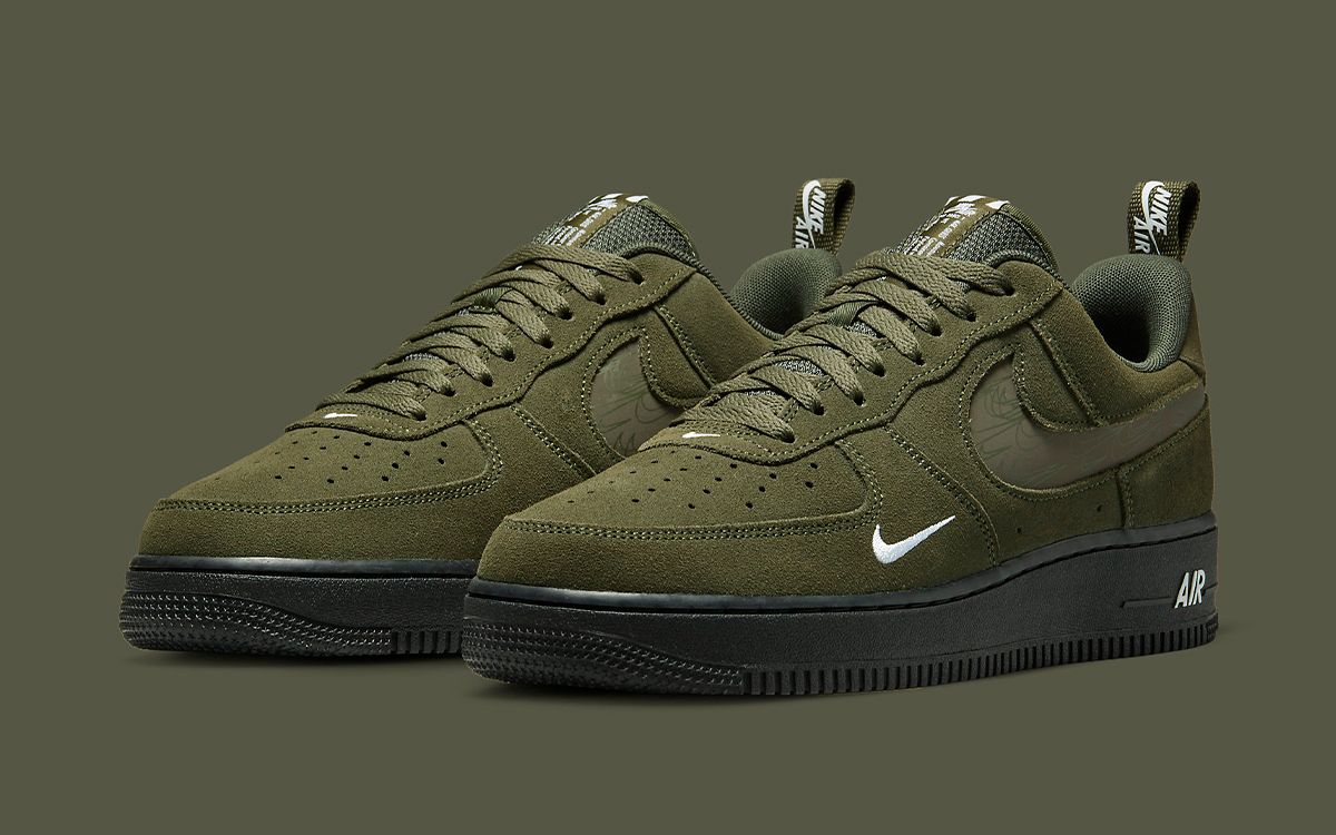 olive green nike air force 1 low
